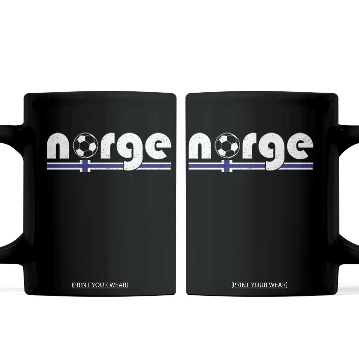 Vintage Norge Norway Flag Norwegian Pride Coffee Mug Soccer Lover Football Fans Support TS02 Black Print Your Wear