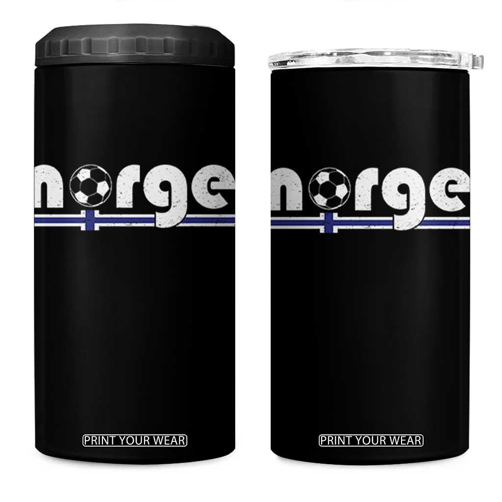 Vintage Norge Norway Flag Norwegian Pride 4 in 1 Can Cooler Tumbler Soccer Lover Football Fans Support TS02 One Size: 16 oz Black Print Your Wear