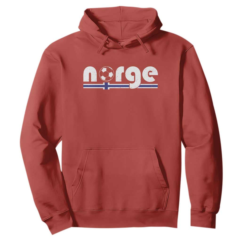 Vintage Norge Norway Flag Norwegian Pride Hoodie Soccer Lover Football Fans Support TS02 Red Print Your Wear