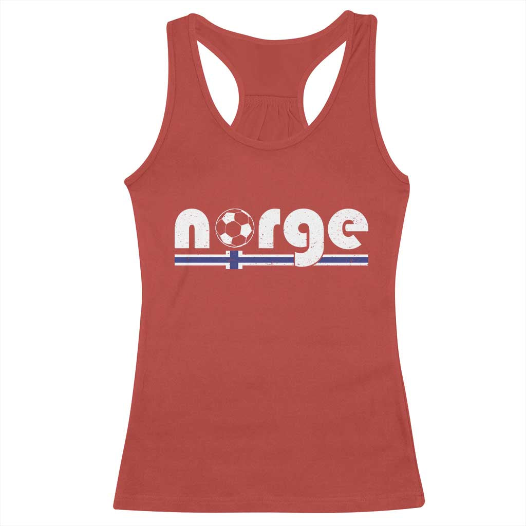 Vintage Norge Norway Flag Norwegian Pride Racerback Tank Top Soccer Lover Football Fans Support TS02 Red Print Your Wear
