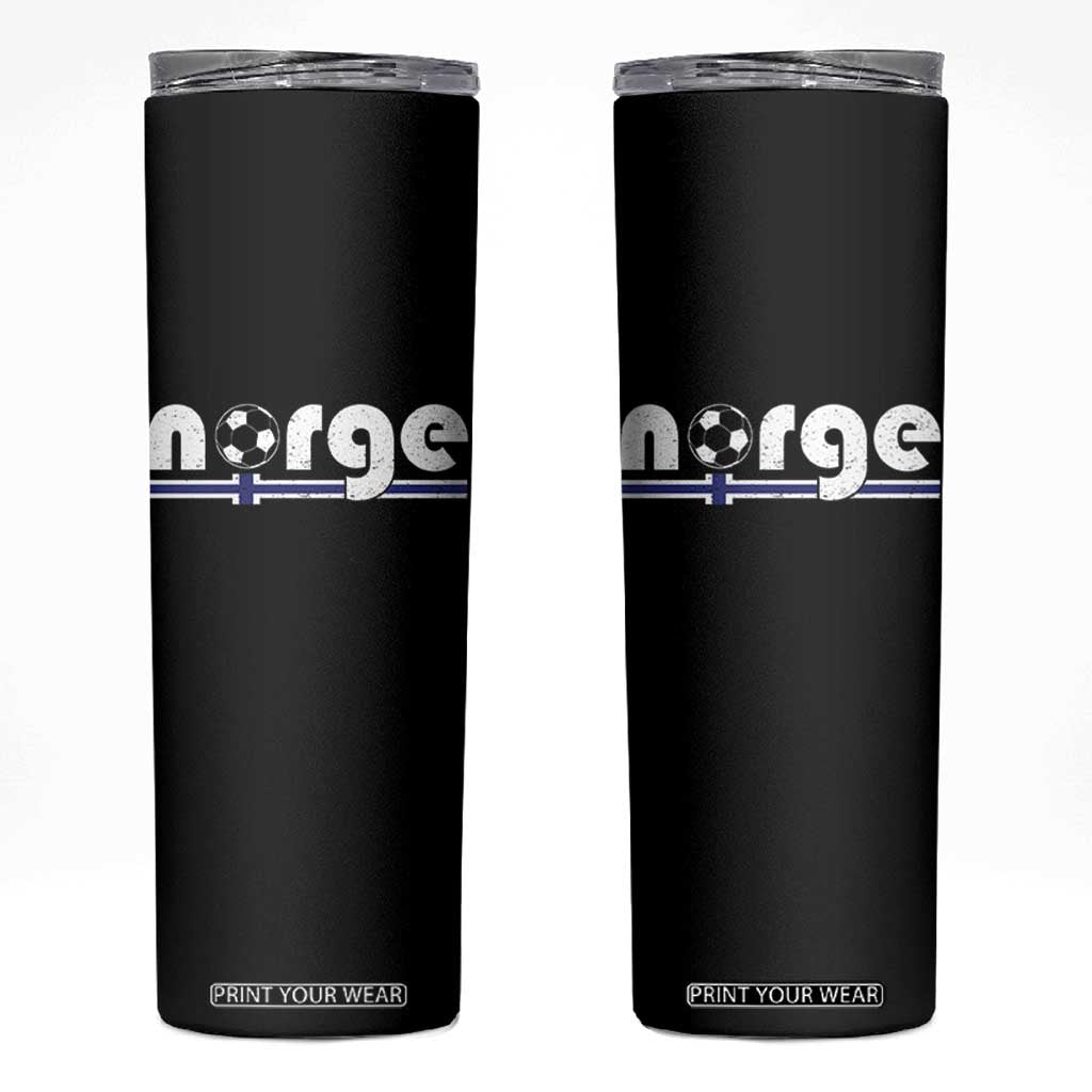 Vintage Norge Norway Flag Norwegian Pride Skinny Tumbler Soccer Lover Football Fans Support TS02 Black Print Your Wear