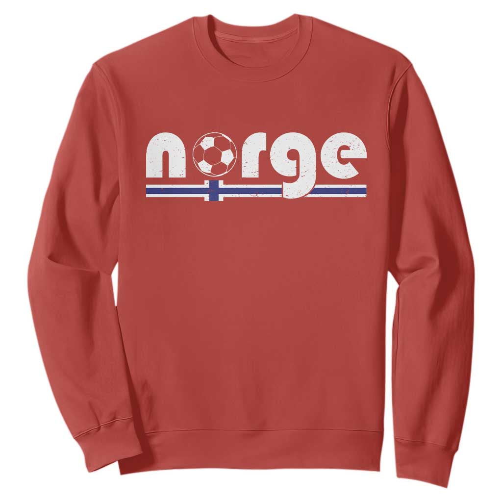 Vintage Norge Norway Flag Norwegian Pride Sweatshirt Soccer Lover Football Fans Support TS02 Red Print Your Wear
