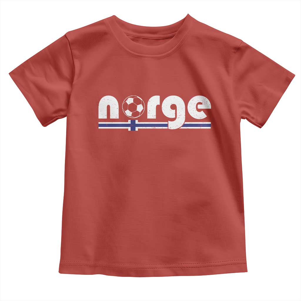 Vintage Norge Norway Flag Norwegian Pride Toddler T Shirt Soccer Lover Football Fans Support TS02 Red Print Your Wear