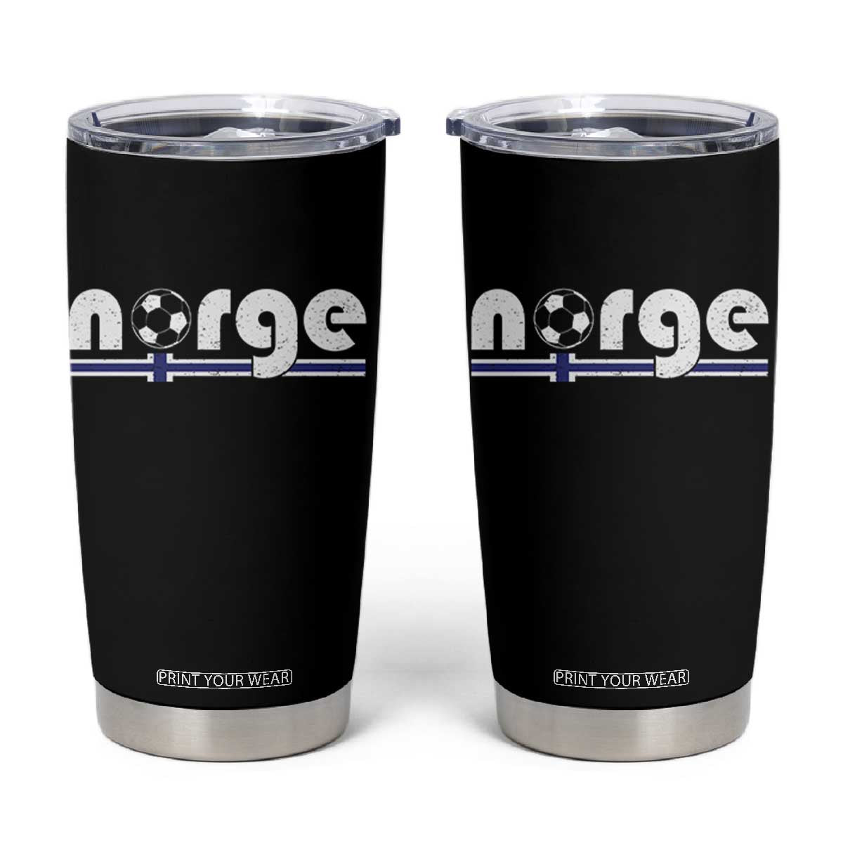 Vintage Norge Norway Flag Norwegian Pride Tumbler Cup Soccer Lover Football Fans Support TS02 Black Print Your Wear