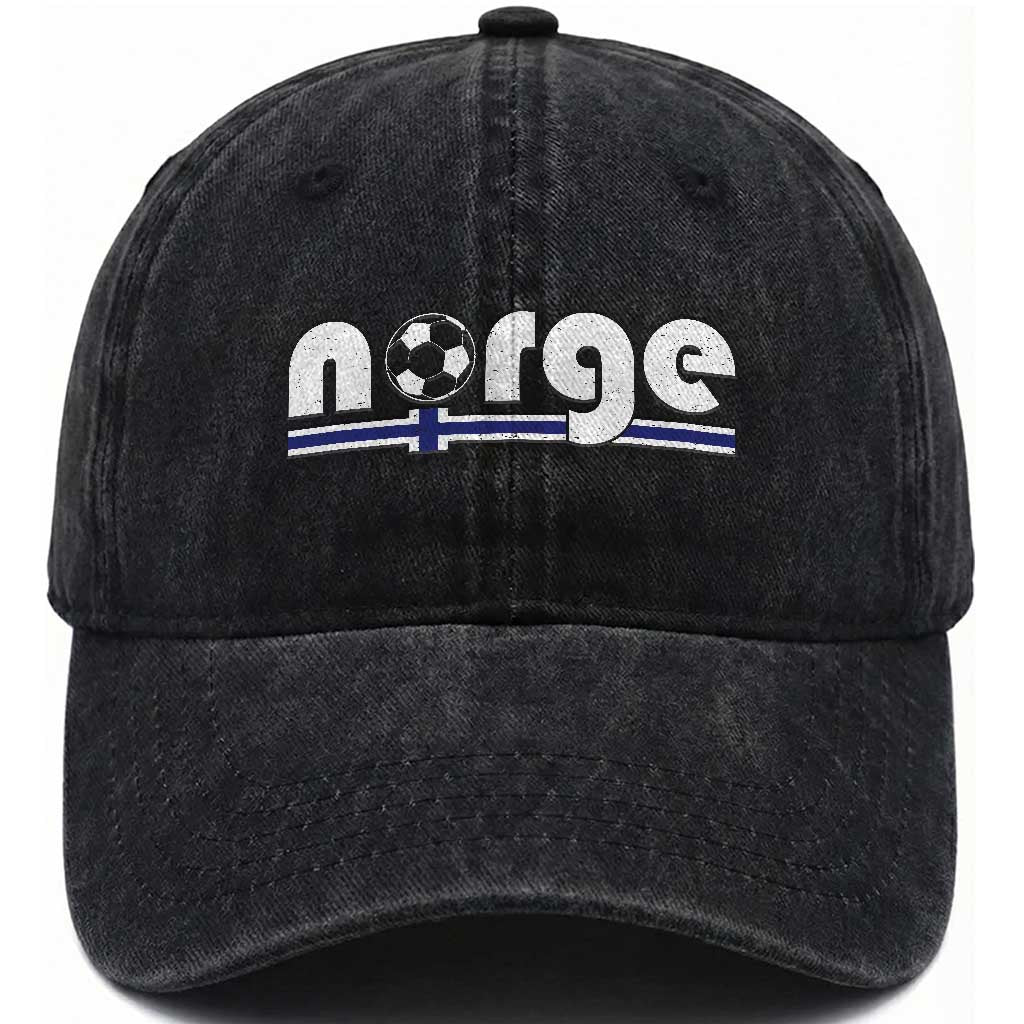Vintage Norge Norway Flag Norwegian Pride Washed Cotton Baseball Cap Soccer Lover Football Fans Support TS02 Print Your Wear
