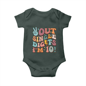 Funny Retro Groovy 10th Birthday Baby Onesie Out Single Digits I'm Ten TS02 Print Your Wear