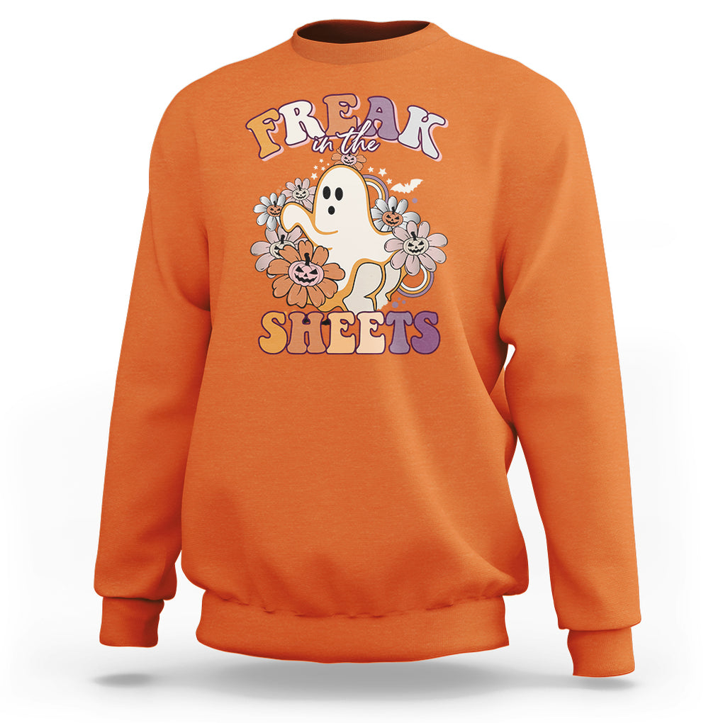 Funny Freak In The Sheet Spooky Boo Sheets Ghost Halloween Sweatshirt TS02 Printyourwear