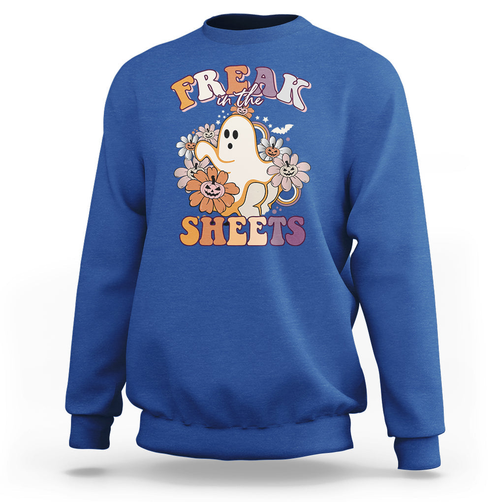 Funny Freak In The Sheet Spooky Boo Sheets Ghost Halloween Sweatshirt TS02 Printyourwear