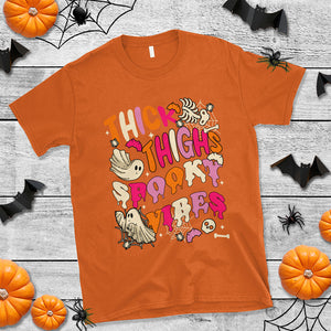 Thick Thighs Spooky Vibe Retro Groovy Witchy Halloween Costume T Shirt TS02 Printyourwear