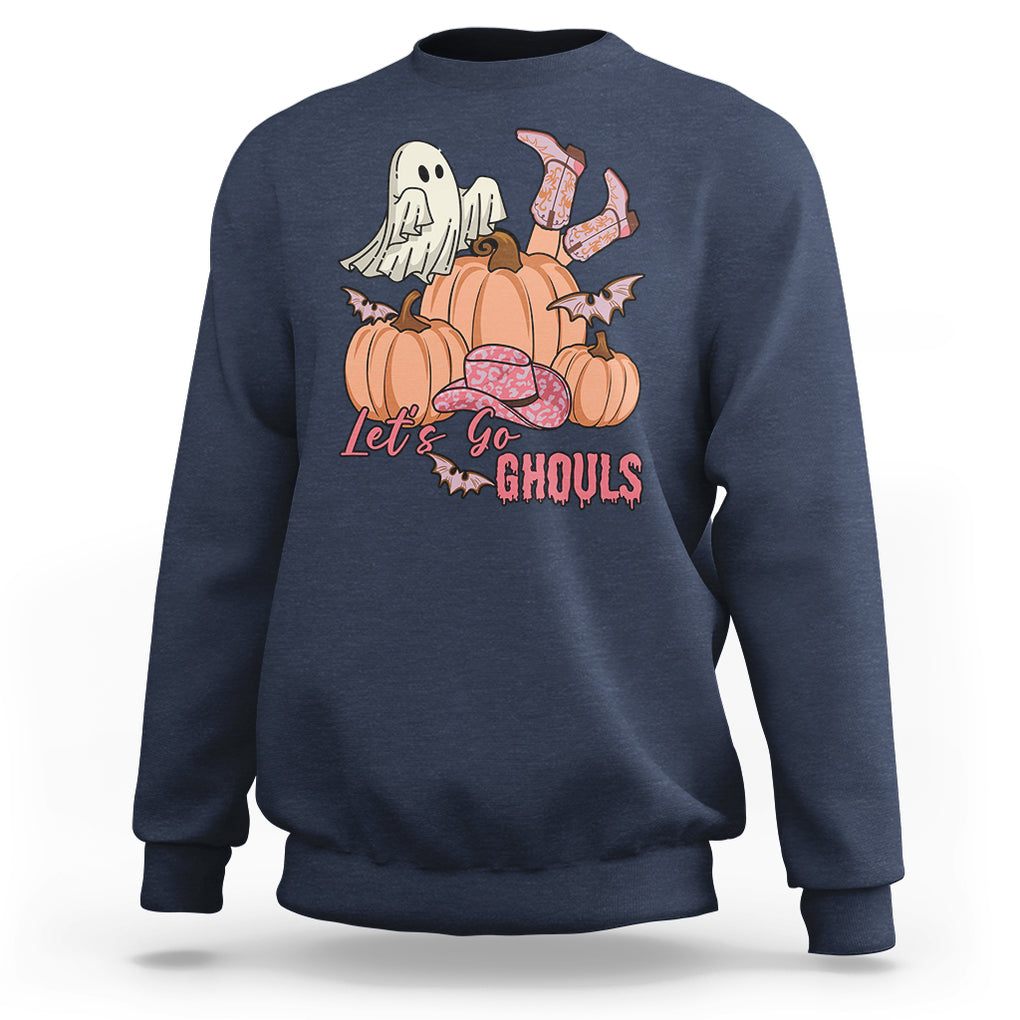 Let's Go Ghouls Halloween Costume Retro Rodeo Halloween Cowgirl Sweatshirt TS02 Printyourwear