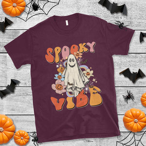 Spooky Vibe Retro Groovy Spooky Boo Ghost Halloween Costume T Shirt TS02 Printyourwear