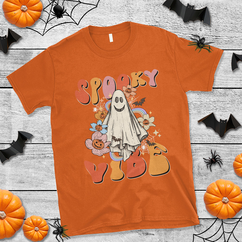 Spooky Vibe Retro Groovy Spooky Boo Ghost Halloween Costume T Shirt TS02 Printyourwear