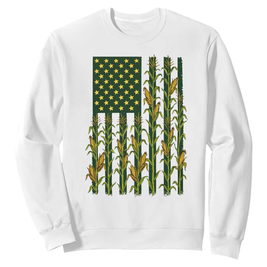 American Flag Corn Farmer Country Agriculture Sweatshirt Vintage Patriotic Harvest
