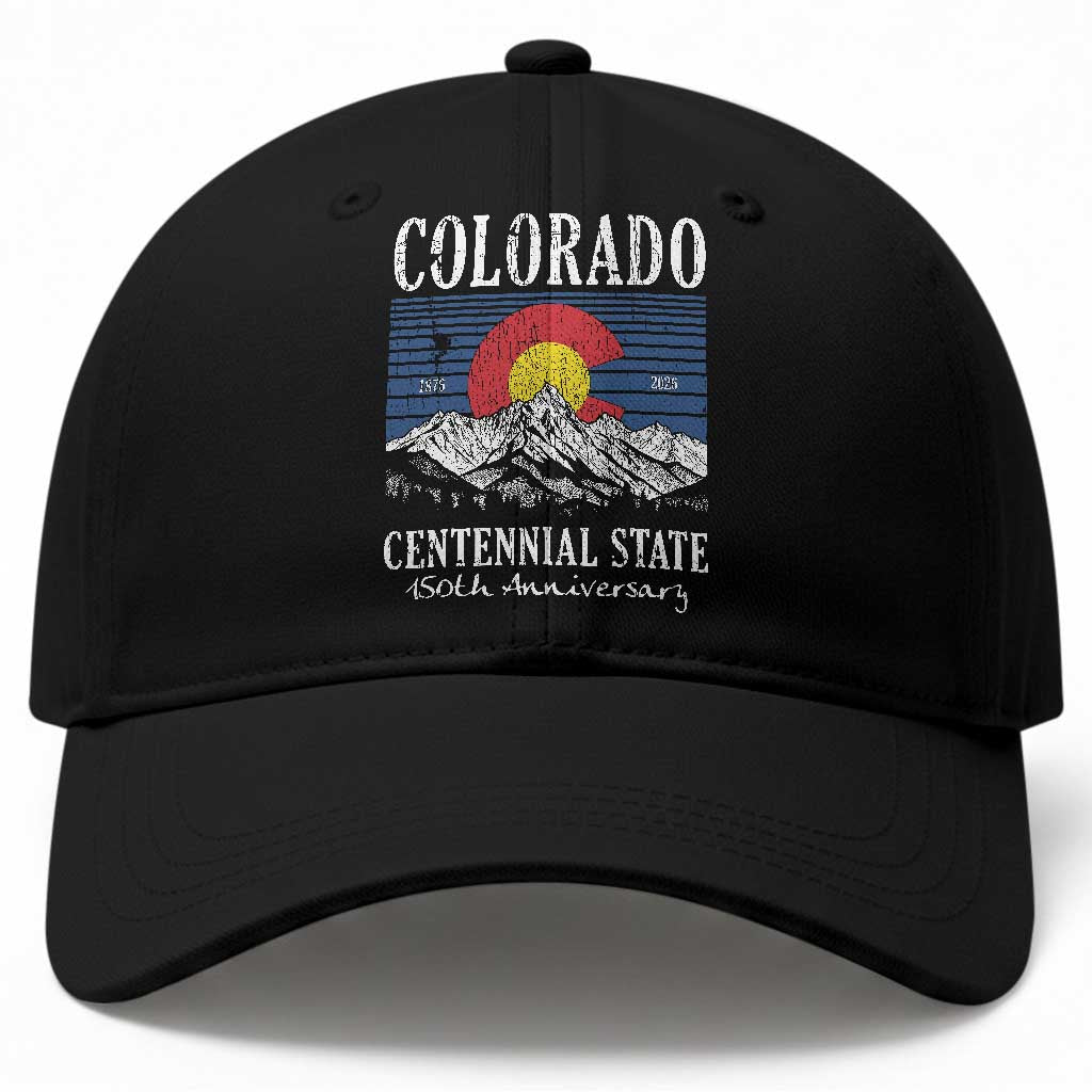 Colorado Centennial State 150th Anniversary Baseball Cap 1876 2026 Vintage Mountain Graphic TS02 Print Your Wear