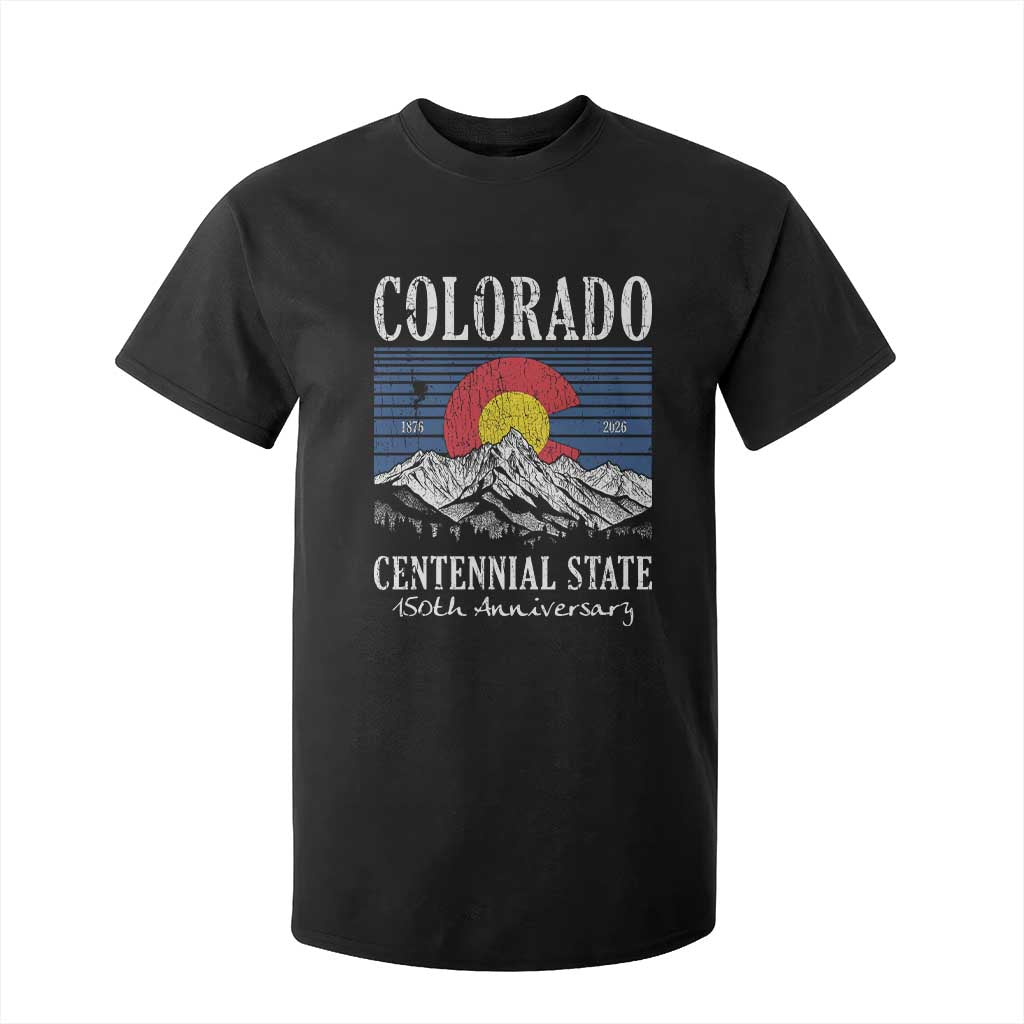 Colorado Centennial State 150th Anniversary T Shirt For Kid 1876 2026 Vintage Mountain Graphic TS02 Black Print Your Wear