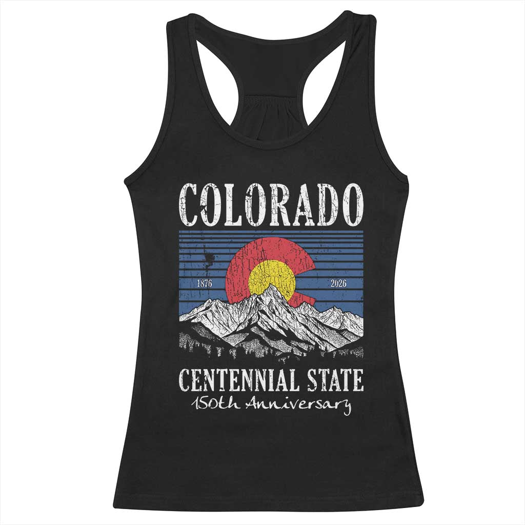 Colorado Centennial State 150th Anniversary Racerback Tank Top 1876 2026 Vintage Mountain Graphic TS02 Black Print Your Wear