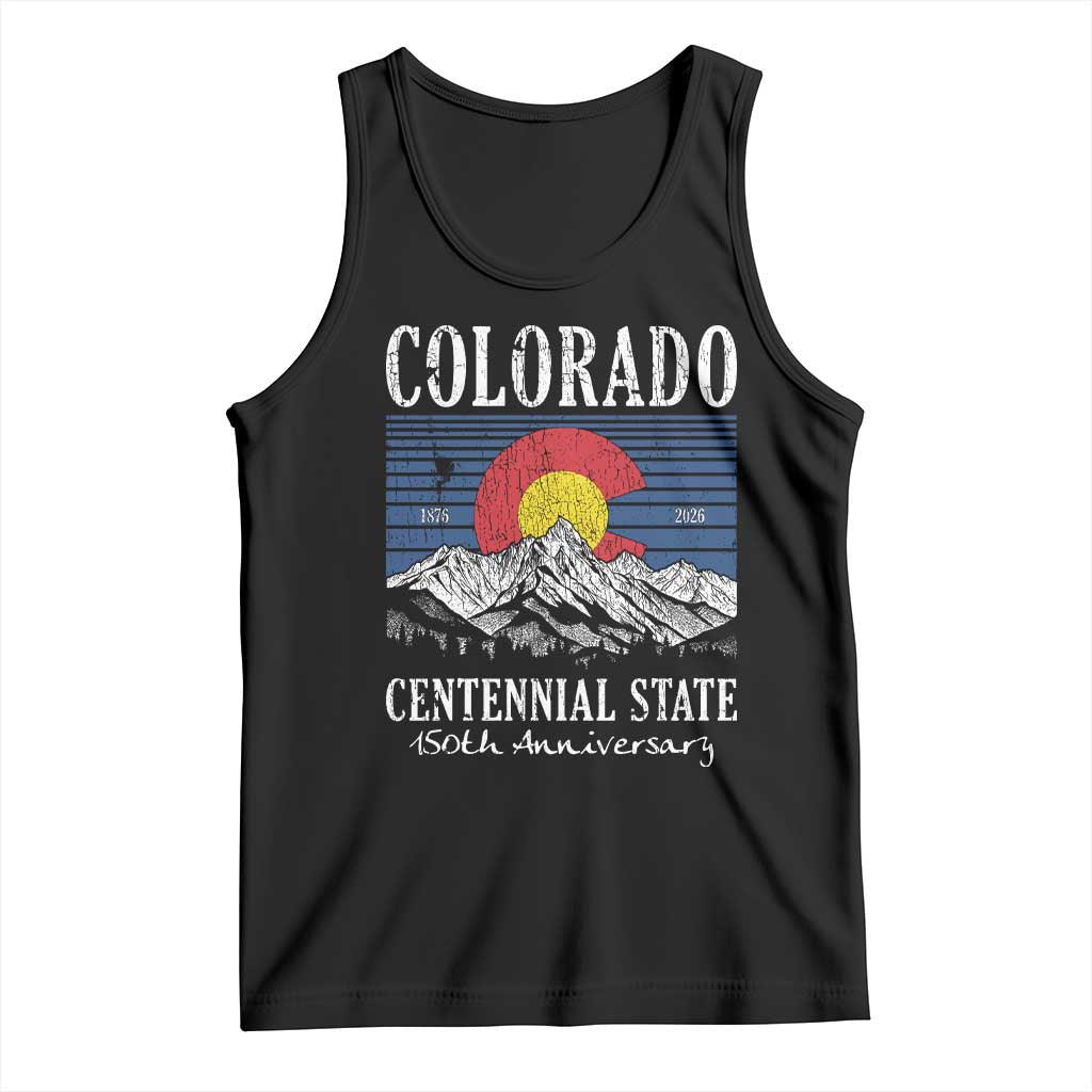 Colorado Centennial State 150th Anniversary Tank Top 1876 2026 Vintage Mountain Graphic TS02 Black Print Your Wear