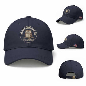 Funny Grumpy Owl Overthinker Baseball Cap Im Not Overthinking Im Pre Solving Problems Introvert Anxiety Humor
