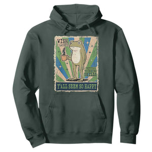Vintage Frog Drinking Coffee Sarcastic Meme Hoodie Wish I Lacked Critical Thinking Skills You All Seem So Happy