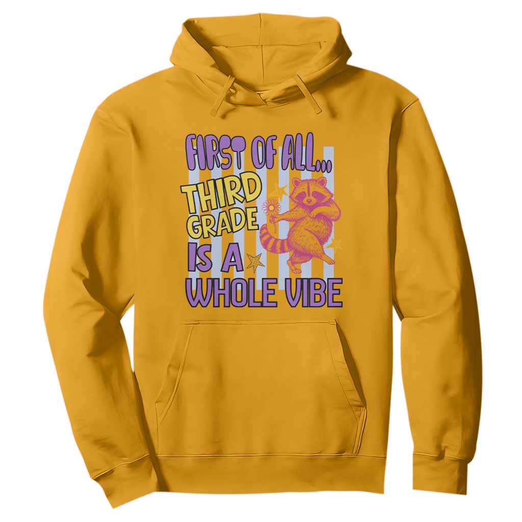 Cute Raccoon 3rd Grade Student Teacher Preppy Style Hoodie First of All Third Grade Is A Whole Vibe Back To School