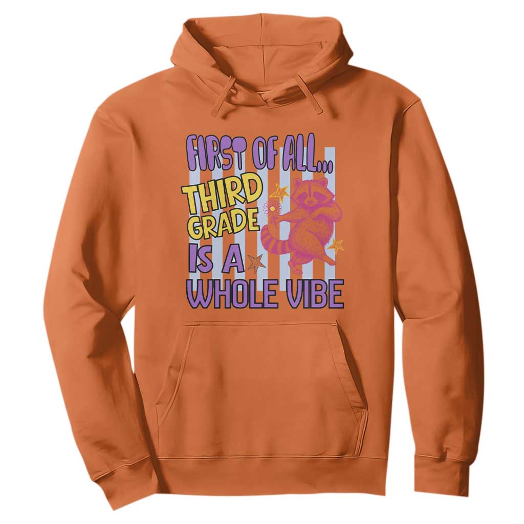 Cute Raccoon 3rd Grade Student Teacher Preppy Style Hoodie First of All Third Grade Is A Whole Vibe Back To School