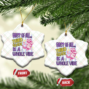 Cute Raccoon 3rd Grade Student Teacher Preppy Style Ceramic Ornament First of All Third Grade Is A Whole Vibe Back To School