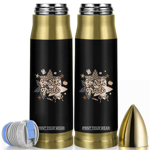 Fourth Grade Leopard Checkered Star Coquette Bullet Tumbler Cute 4th Grade Girl Back to School Gift