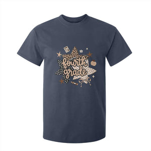 Fourth Grade Leopard Checkered Star Coquette T Shirt For Kid Cute 4th Grade Girl Back to School Gift