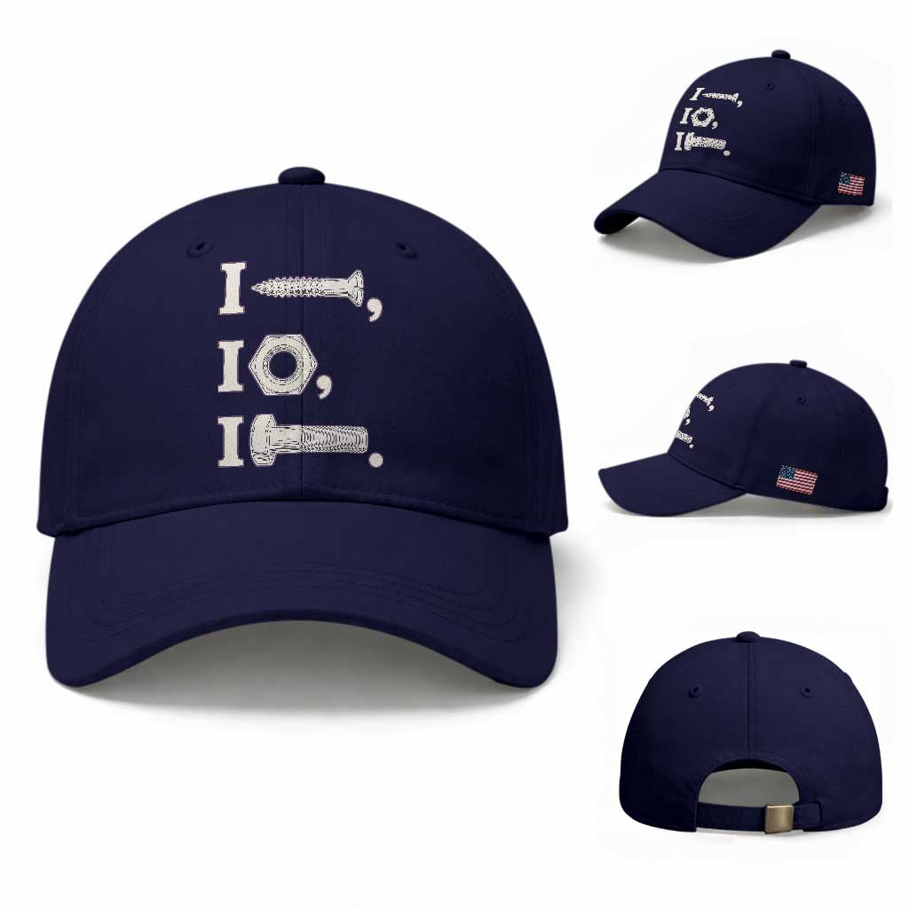 Funny Handyman Mechanic Adult Humor Baseball Cap I Screw I Nut I Bolt Rebus Hardware Innuendo Offensive Joke