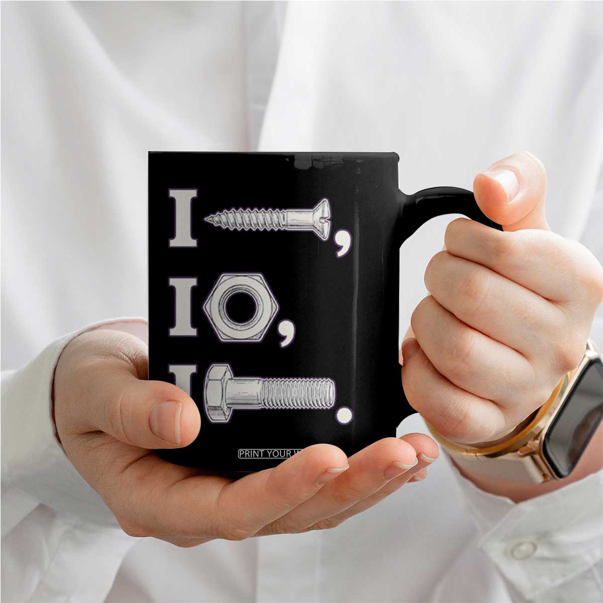 Funny Handyman Mechanic Adult Humor Coffee Mug I Screw I Nut I Bolt Rebus Hardware Innuendo Offensive Joke