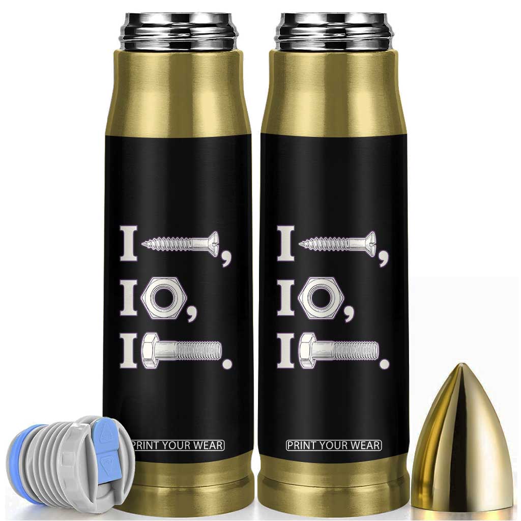 Funny Handyman Mechanic Adult Humor Bullet Tumbler I Screw I Nut I Bolt Rebus Hardware Innuendo Offensive Joke TS02 Black Print Your Wear