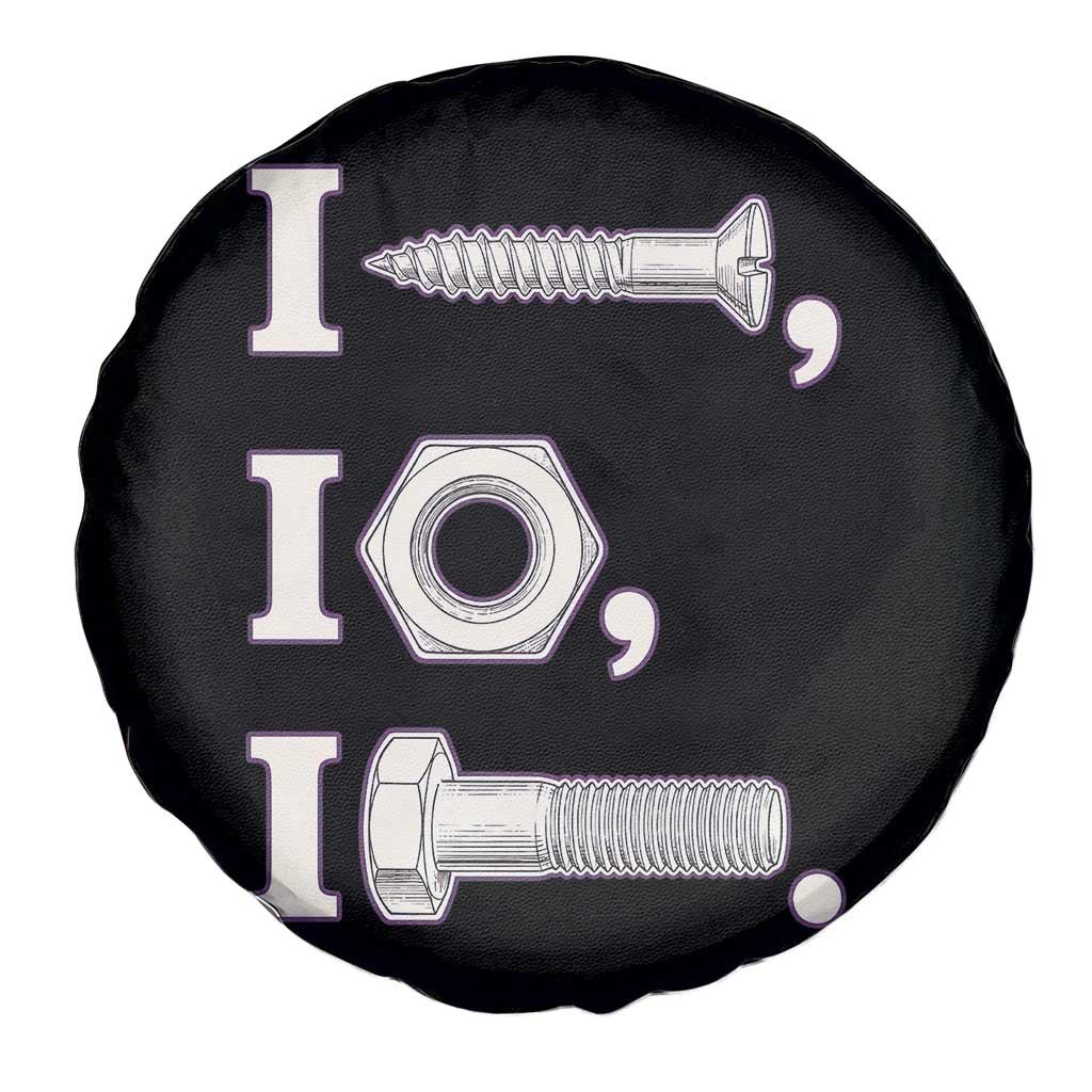 Funny Handyman Mechanic Adult Humor Spare Tire Cover I Screw I Nut I Bolt Rebus Hardware Innuendo Offensive Joke