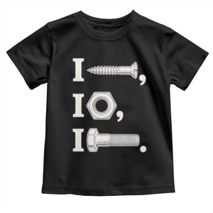 Funny Handyman Mechanic Adult Humor Toddler T Shirt I Screw I Nut I Bolt Rebus Hardware Innuendo Offensive Joke
