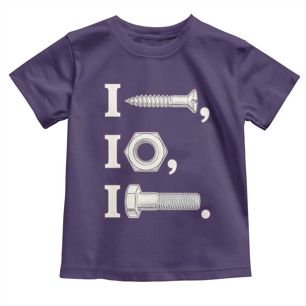 Funny Handyman Mechanic Adult Humor Toddler T Shirt I Screw I Nut I Bolt Rebus Hardware Innuendo Offensive Joke
