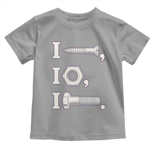 Funny Handyman Mechanic Adult Humor Toddler T Shirt I Screw I Nut I Bolt Rebus Hardware Innuendo Offensive Joke