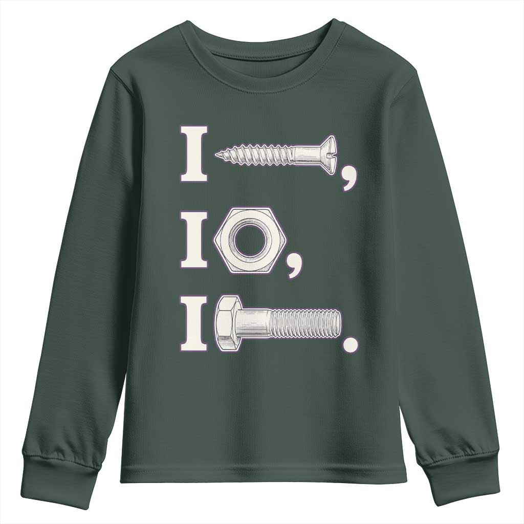 Funny Handyman Mechanic Adult Humor Youth Sweatshirt I Screw I Nut I Bolt Rebus Hardware Innuendo Offensive Joke