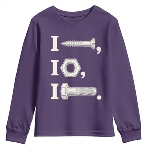 Funny Handyman Mechanic Adult Humor Youth Sweatshirt I Screw I Nut I Bolt Rebus Hardware Innuendo Offensive Joke