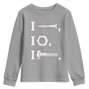 Funny Handyman Mechanic Adult Humor Youth Sweatshirt I Screw I Nut I Bolt Rebus Hardware Innuendo Offensive Joke