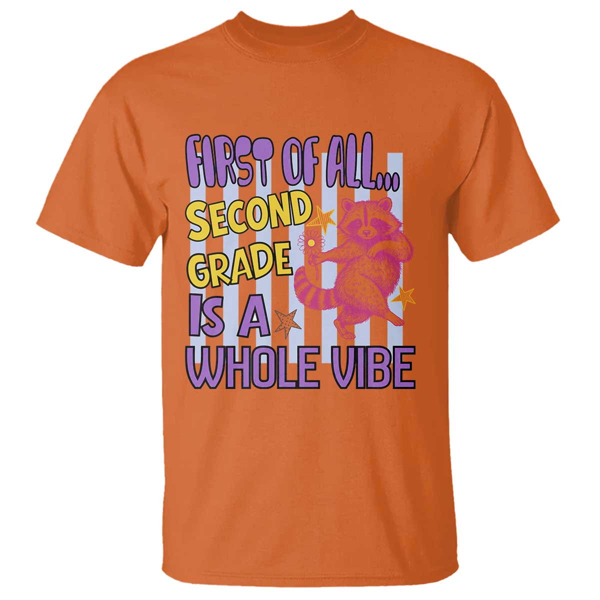 Cute Raccoon 2nd Grade Student Teacher Preppy Style T Shirt First of All Second Grade Is A Whole Vibe Back To School