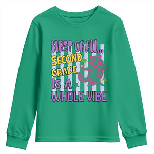 Cute Raccoon 2nd Grade Student Teacher Preppy Style Youth Sweatshirt First of All Second Grade Is A Whole Vibe Back To School