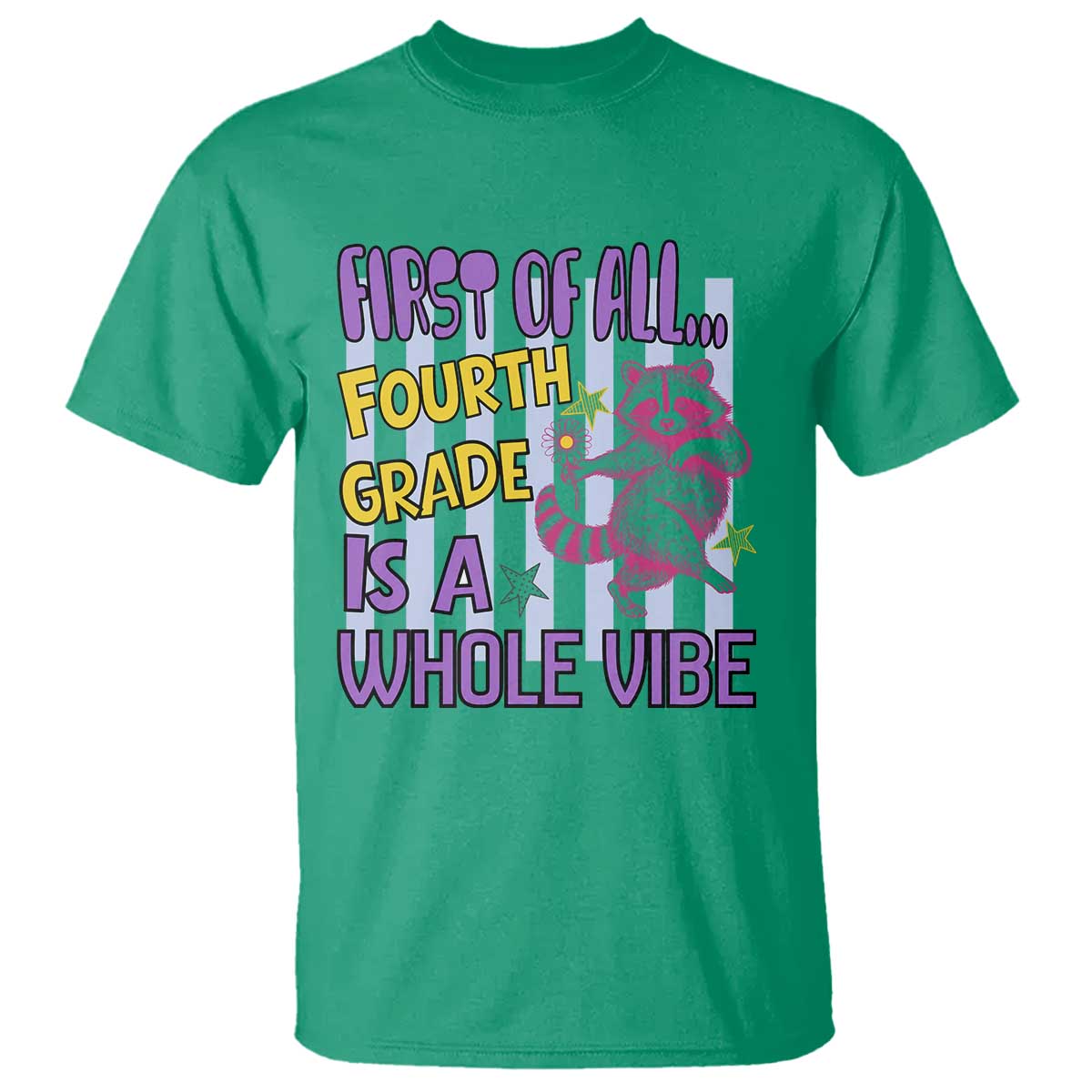 Cute Raccoon 4th Grade Student Teacher Preppy Style T Shirt First of All Fourth Grade Is A Whole Vibe Back To School