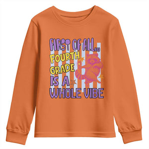 Cute Raccoon 4th Grade Student Teacher Preppy Style Youth Sweatshirt First of All Fourth Grade Is A Whole Vibe Back To School