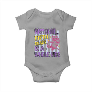 Cute Raccoon 5th Grade Student Teacher Preppy Style Baby Onesie First of All Fifth Grade Is A Whole Vibe Back To School