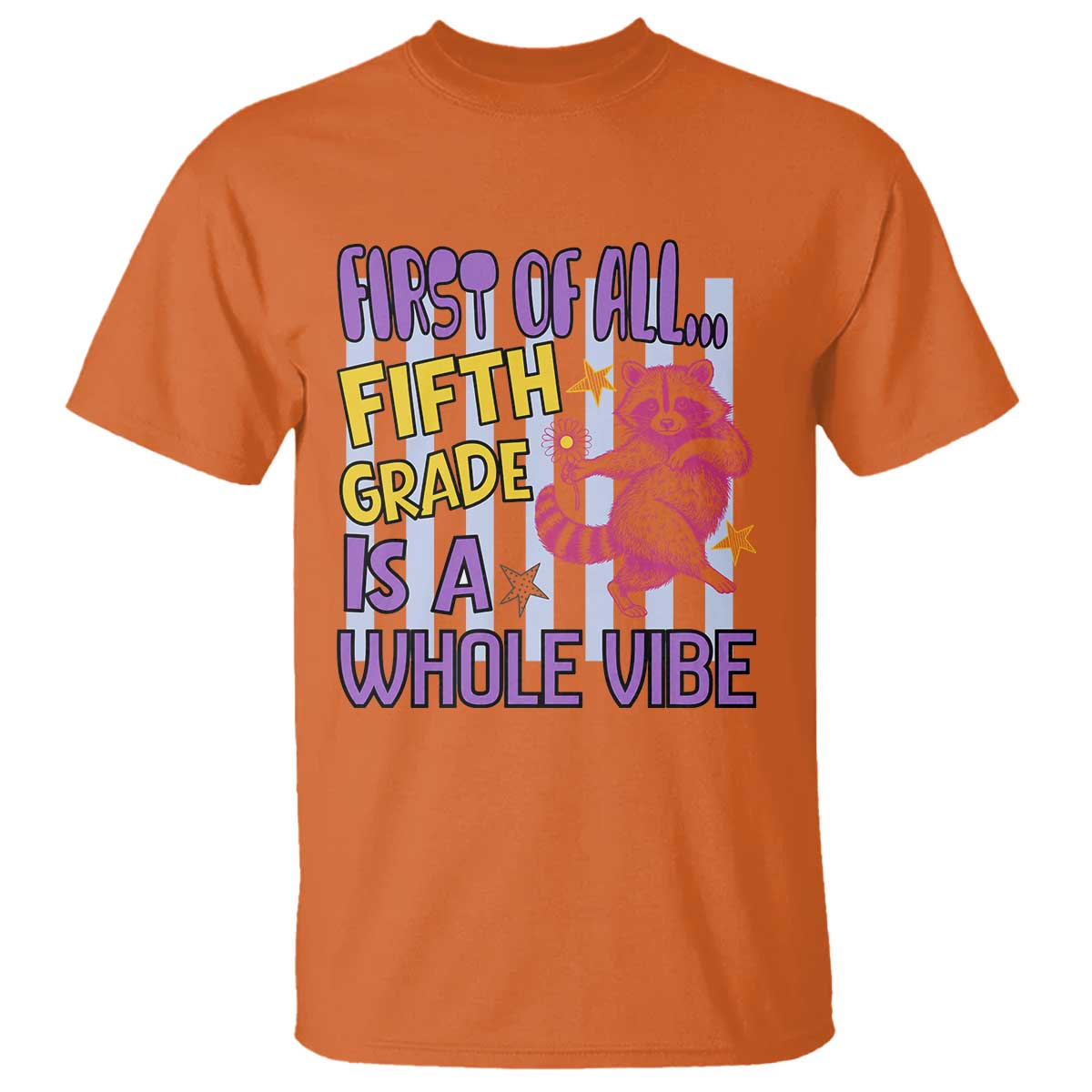 Cute Raccoon 5th Grade Student Teacher Preppy Style T Shirt First of All Fifth Grade Is A Whole Vibe Back To School