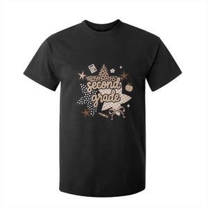 Second Grade Leopard Checkered Star Coquette T Shirt For Kid Cute 2nd Grade Girl Back to School Gift