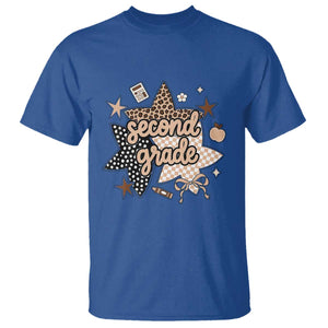 Second Grade Leopard Checkered Star Coquette T Shirt Cute 2nd Grade Girl Back to School Gift