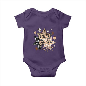 Third Grade Leopard Checkered Star Coquette Baby Onesie Cute 3rd Grade Girl Back to School Gift