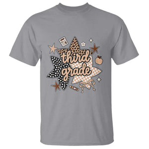 Third Grade Leopard Checkered Star Coquette T Shirt Cute 3rd Grade Girl Back to School Gift
