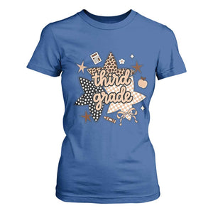 Third Grade Leopard Checkered Star Coquette T Shirt For Women Cute 3rd Grade Girl Back to School Gift
