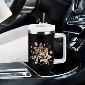 Third Grade Leopard Checkered Star Coquette Tumbler With Handle Cute 3rd Grade Girl Back to School Gift